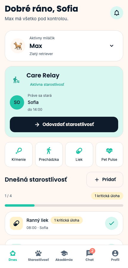 Skutočný denný dashboard Pawumo